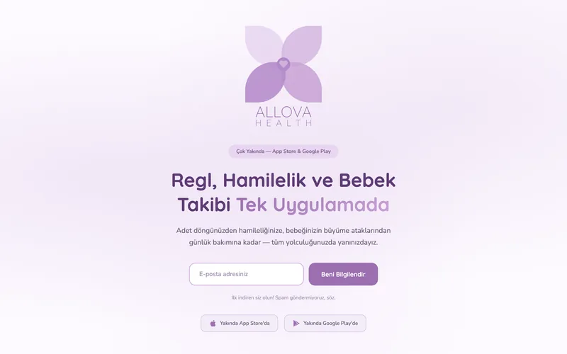 Allova Health — Regl, Hamilelik ve Bebek Takibi Uygulaması